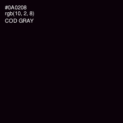#0A0208 - Cod Gray Color Image